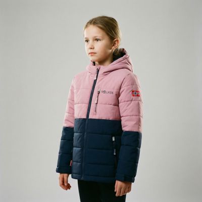 3. Trollkids Kinder Hemsedal Snow Jacket XT Ski Winterjacke rosa/marineblau (513-232)