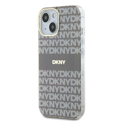 2. DKNY IML Mono & Stripe MagSafe-Hülle für iPhone 15 / 14 / 13 – Beige