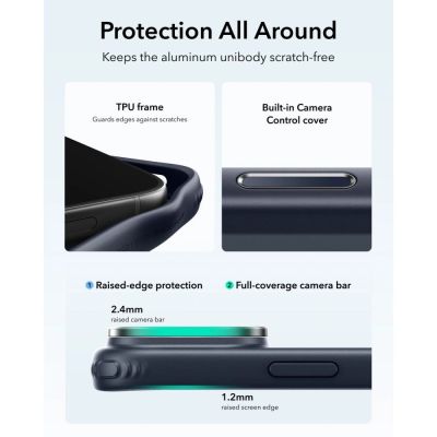 5. ESR Classic Hybrid Kickstand MagSafe Hülle für iPhone 18 Pro / 17 Pro – Marineblau