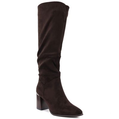 Damenstiefel mit Blockabsatz in Schokoladenbraun Jezzi MR2623-7