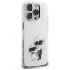 4. Karl Lagerfeld IML Aquarelle Karl & Choupette & Logo iPhone 16 Pro Hülle - Weiß