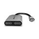 3. Alogic Adapter USB-C -> 2x USB-C St/2xBu 10cm Space Grau
