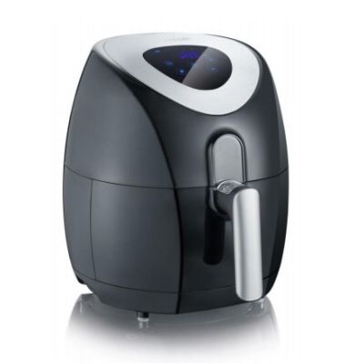 Severin 2430 Einzel-Heißluftfritteuse 3,2 l, autonom, 1500 W, Schwarz, Edelstahl