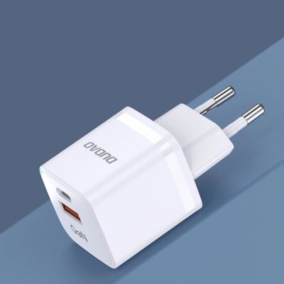 6. Wandladegerät GaN 33W PPS USB C/USB Dudao A13Pro - weiß