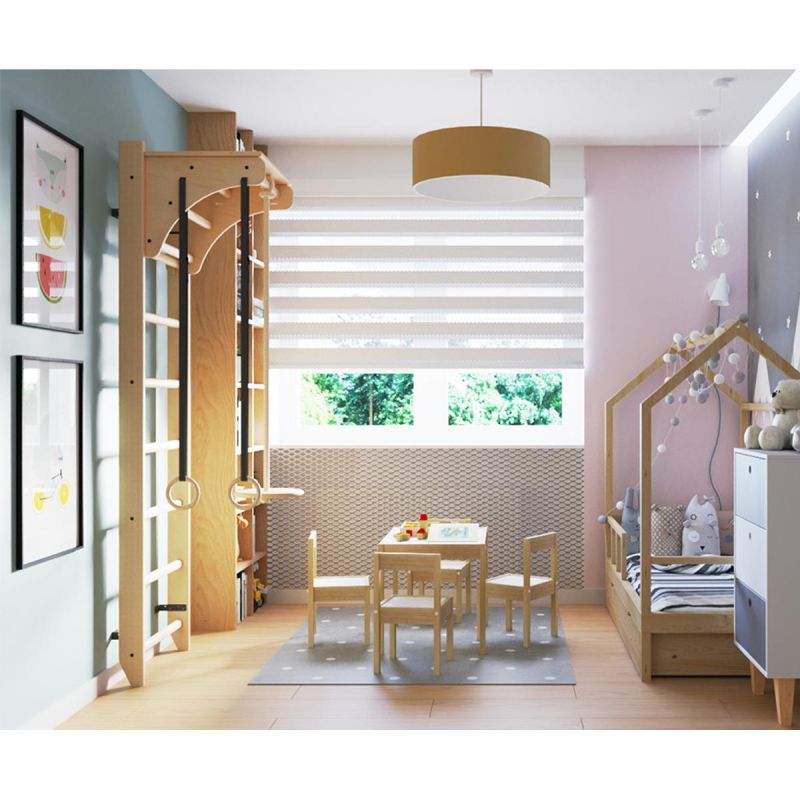 9. Leiter mit Holzstange und Zubehörbank 112+A204