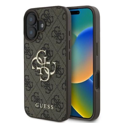 Guess 4G Big Logo Case für iPhone 16 - Braun