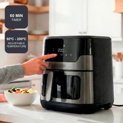 4. Black+Decker BXAF8001E 1700W fettfreie Fritteuse | 8 Jahre alt