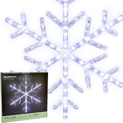 8. Schneeflocken-Dekorationsleuchte zum Aufhängen, 40 weiße LEDs