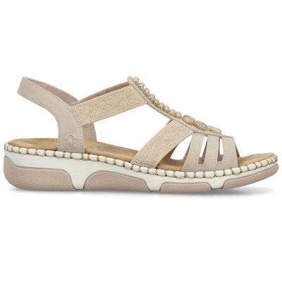 2. Beige Keilsandalen für Damen Rieker 66201-62