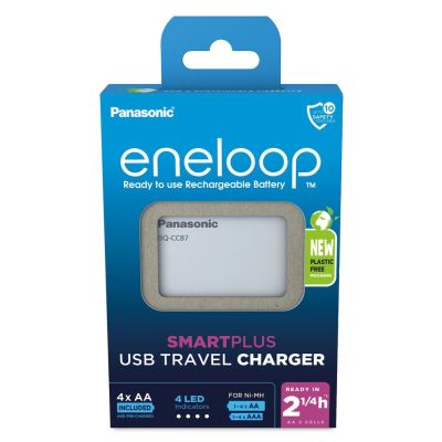 PANASONIC SMARTPLUS USB-LADEGERÄT + 4 x AA ENELOOP 2000 mAh