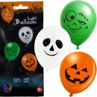 7. Halloween-LED-Dekorationsballons, 3 Stück