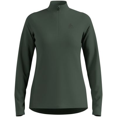 4. Damen-Sweatshirt ohne Kapuze ODLO Mid Layer 1/2 Zip ESSENTIAL LIGHT, grün