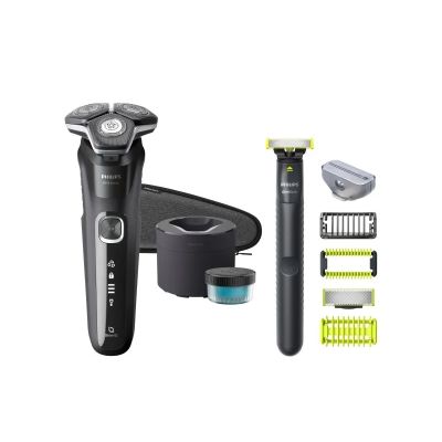 2. Philips Rasierer Serie 5000 S5898/79 Rotationsrasierer/Trimmer Chrom