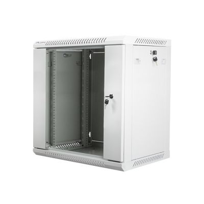 7. Lanberg WF01-6412-10S Rack-Schrank (12 HE; 635 mm / 600 mm / 450 mm; Wandmontage; Glas; 19 Zoll; grau)