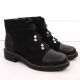 9. Damen-Wildlederimitat-Stiefeletten, gefüttert, schwarz M.Daszyński SA252-4