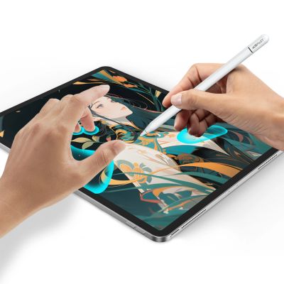 8. Acefast V3 kapazitiver Stift für iPad mit kabelloser Ladefunktion und 2 austauschbaren Spitzen – Weiß