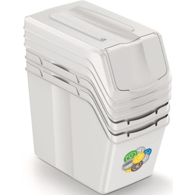 4. Mülltonnen 20 l Sortierbox-Set 3-teilig, grau