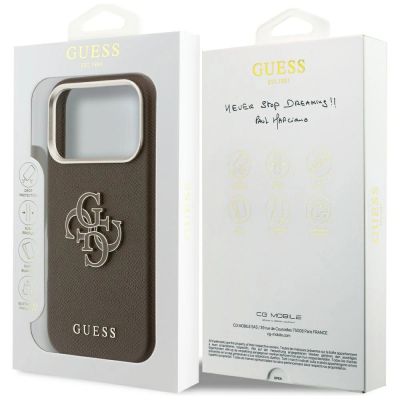 8. Guess FW Resin Logo Hülle für iPhone 17 Pro - braun