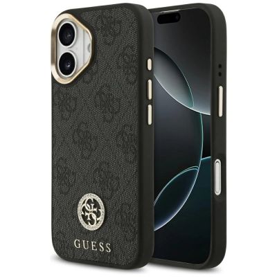 Guess 4G Strass Logo MagSafe Hülle für iPhone 17 - Schwarz