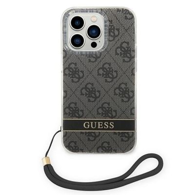 2. Guess GUOHCP14LH4STK iPhone 14 Pro 6.1 "schwarz / schwarzes Hardcase 4G Print Strap