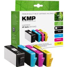 KMP 1712.4005 Tintenpatrone, 4 Stück, Ersatzpatrone, hohe (XL) Reichweite, Cyan