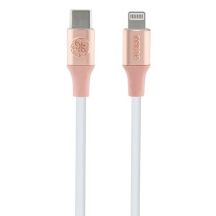 Guess Geprägtes Logo USB-C/ Lightning -Kabel 1,5 m Schnellladung – Pink