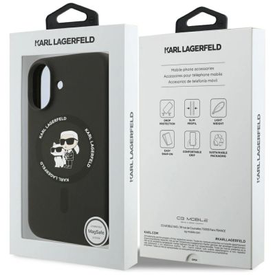 8. Karl Lagerfeld Silikon-Hülle Karl&Choupette Ring MagSafe für iPhone 17 - Schwarz