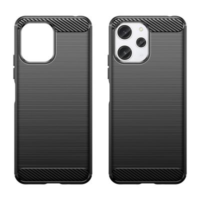 2. Flexible Hülle mit Carbonmuster für Xiaomi Redmi 12 Carbon Case - Schwarz