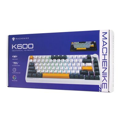 5. Machenike K600-B82W Kabellose mechanische Gaming-Tastatur mit Hintergrundbeleuchtung, GR Silver Switches - Schwarz
