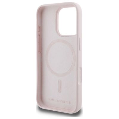 7. Karl Lagerfeld Silikonhülle mit Heads Print MagSafe für iPhone 16 Pro - Pink