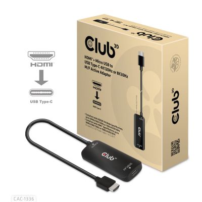 9. CLUB3D CAC-1336 Kabeladapter 1m HDMI + USB Typ-C Schwarz
