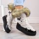 9. Plateau-Schneestiefel mit Schnürung und Fell Vinceza W JAN262 beige