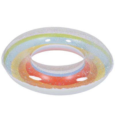 2. Schwimmring 90 cm Regenbogen Glitzer Orange 35644