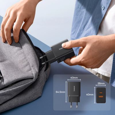 14. Baseus Cube Pro 30W USB-C/USB-A-Wandladegerät – Schwarz