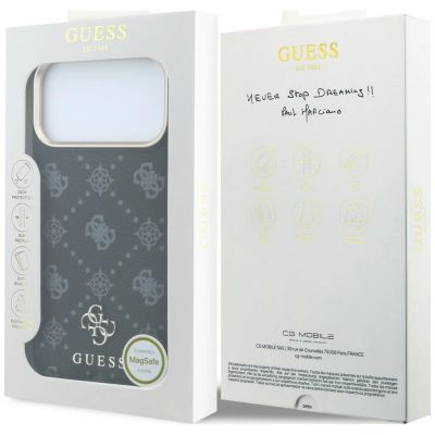 8. Guess Peony 4G MagSafe Hülle mit kleinem Logo für iPhone 17 Pro / 18 Pro – Schwarz