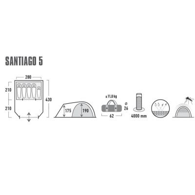 7. High Peak Santiago 5.0 Zelt 11802