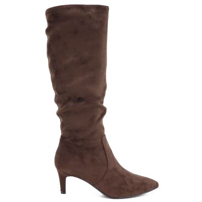 6. Gefütterte Damen-Ankle-Boots mit niedrigem Absatz, Wildleder, braun, Sergio Leone BT-65