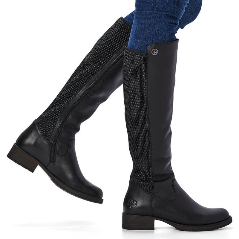 23. Rieker W Z9591-00 schwarze Lederstiefel 