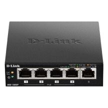 D-Link DGS-1005P/E Netzwerkkarte, unmanaged Gigabit Ethernet (10/100/1000) mit PoE-Unterstützung, Schwarz