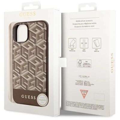 8. Guess GUHMP14MHGCFSEW iPhone 14 Plus 6,7" braun/braune Hartschale GCube Stripes MagSafe