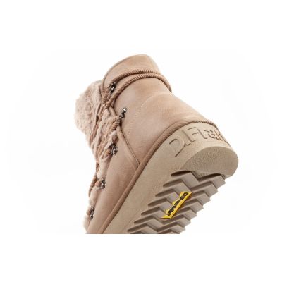 7. D.Franklin Damen Winter Schneestiefel, modisches Fellfutter, braun hoch