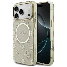 Guess IML Peony Dot MagSafe Hülle für iPhone 17 Pro Max – Beige
