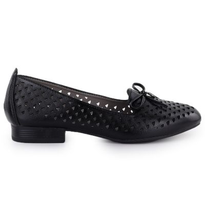 2. Schwarze Damen-Lords-Schuhe mit Lochmuster, Modell Jezzi 222-5