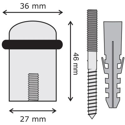 5. Türstopper 27/46 mm aus Edelstahl KOWALSKI
