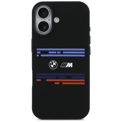 3. BMW M Silikonhülle mit horizontaler Linie und MagSafe-Funktion für iPhone 17 - Schwarz