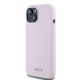 2. DKNY Flüssigsilikon-Hülle mit kleinem Metalllogo und MagSafe-Funktion für iPhone 15 / 14 / 13 – Pink