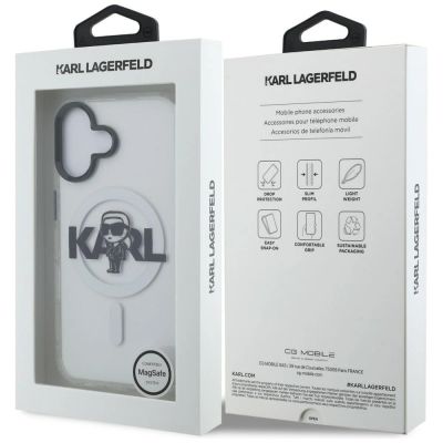 8. Karl Lagerfeld IML Karl Sketch Logo MagSafe Hülle für iPhone 16 - Transparent