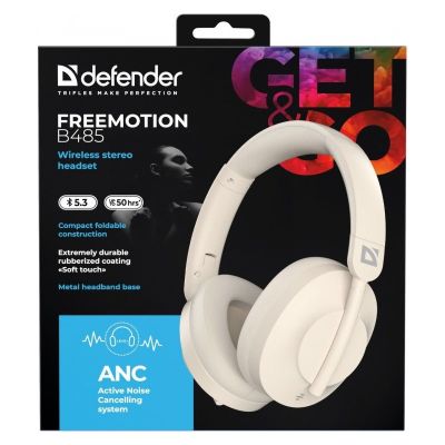 9. Defender Bluetooth Freemotion Kopfhörer B485 ANC Beige 63486