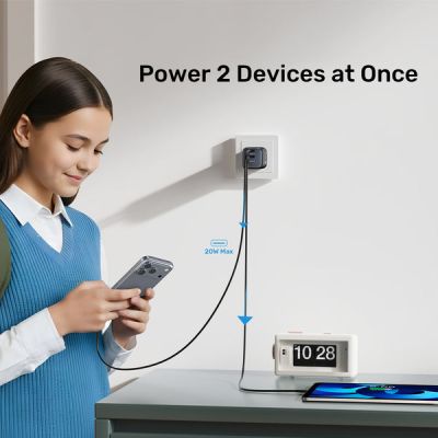 16. UNITEK 2x GAN 45W Ladegerät, 2x USB-C PD 3.0, QC, Schwarz