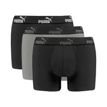 Puma Herren-Boxershorts, 3er-Pack, Schwarz/Grau, bequeme Baumwolle